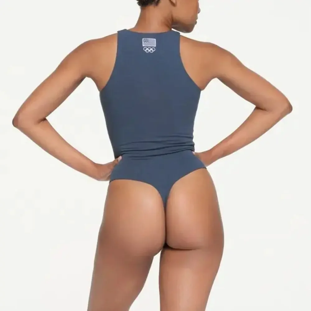 SKIMS OLYMPIC high neck bodysuit - Navy Size M NWT #1601